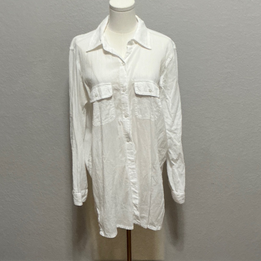 Lauren Ralph Lauren White Long-Sleeve Button-Up Shirt